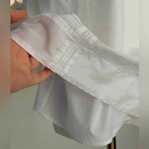 J. Crew Re-Imagined White Cotton/Silk Blouse - Picture 7 of 16